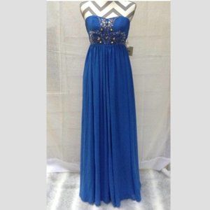 NWT Asos Crystal Embellished Strapless Maxi Gown